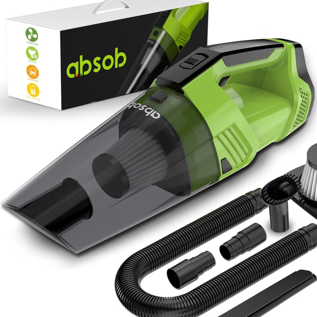 absob Cordless Handheld Vacuum Cleaner - High Power Portable Mini Car Vacuum Cleaner, Rechargeable, for Home Kitchen Car Corner Upholstery Stairs Dust Gravel Crumbs Cleaning