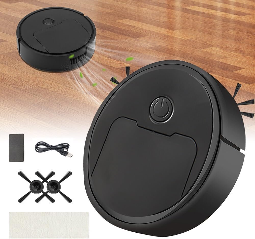 Gobesty Robotic Vacuum Cleaner, Mini Home Intelligent Sweeping Robot, Silent Robot Sweeping Cleaner, Automatic Mopping Vacuum Sweeping Robot for Daily Cleaning, Pet Hair