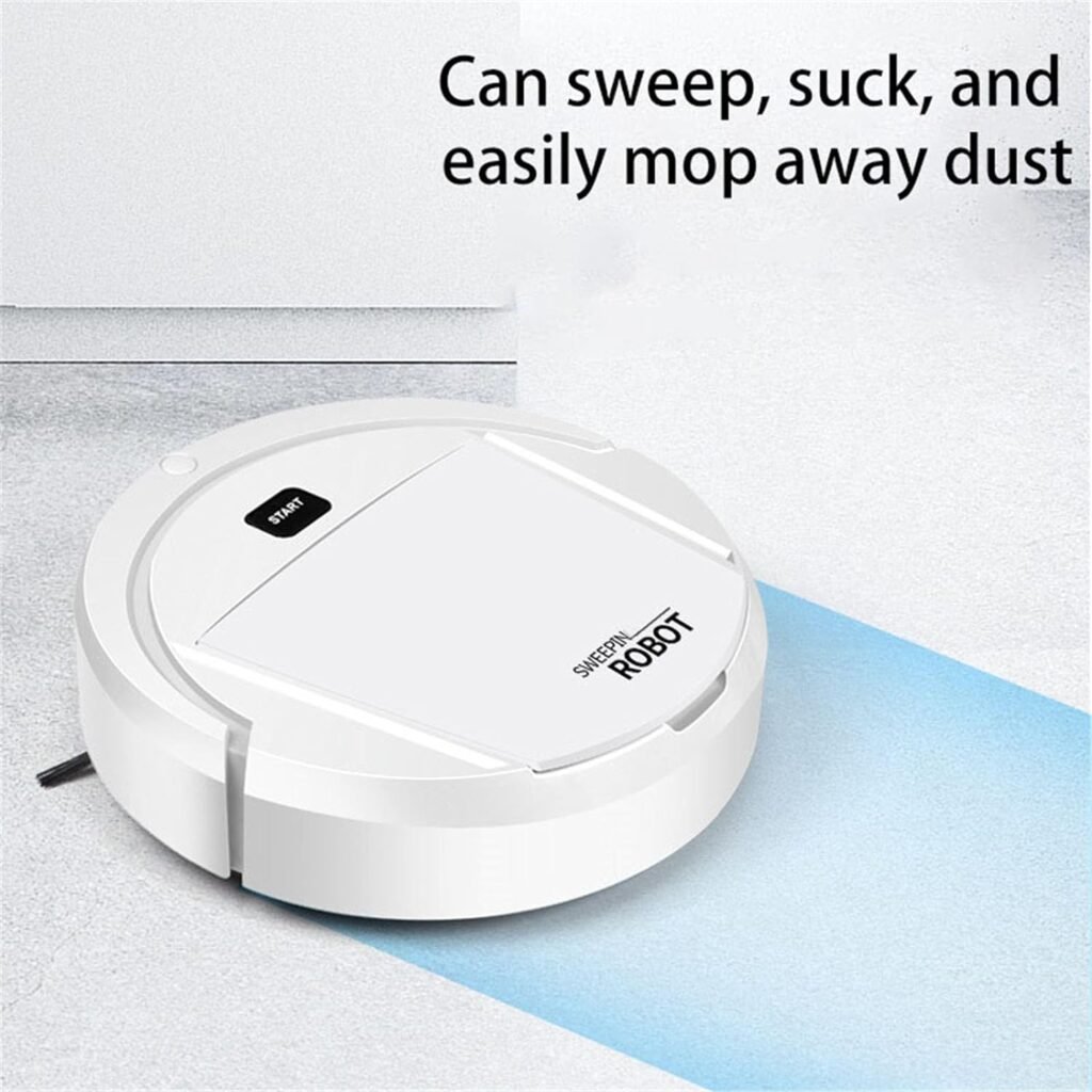 Household Robotic Vacuum Cleaner, Sweeping Robot, Robotic Vacuum, Automatic Mopping Vacuum Sweeping Robot, for Daily Cleaning, Pet Hair, Dirty Footprints, Carpet, Hard Floor (Black)