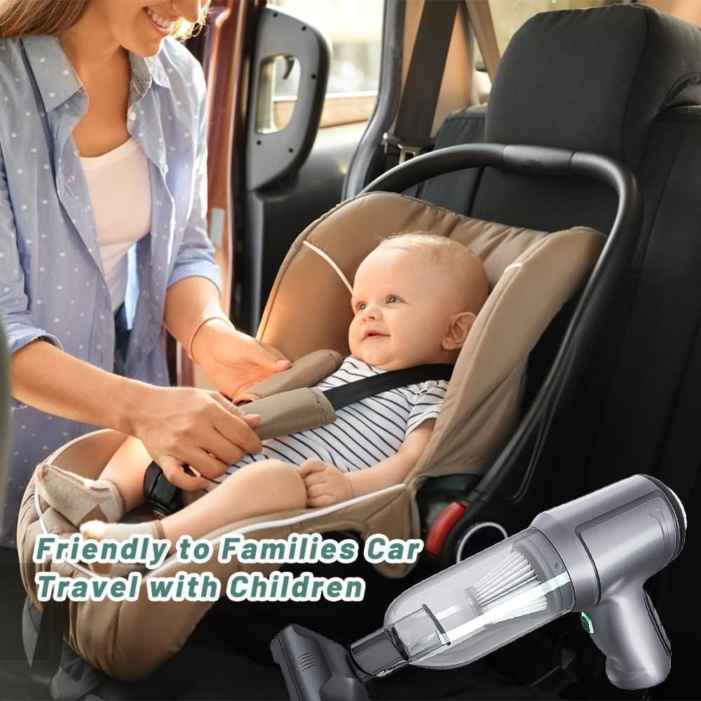 lightlux Powerful Cordless Car Vacuum 3 in 1 Suction Cleaner with 10000PA Rechargeable Handheld Vacuum Brushless Motor Mini Vacuum for Car Home Computer Sofa