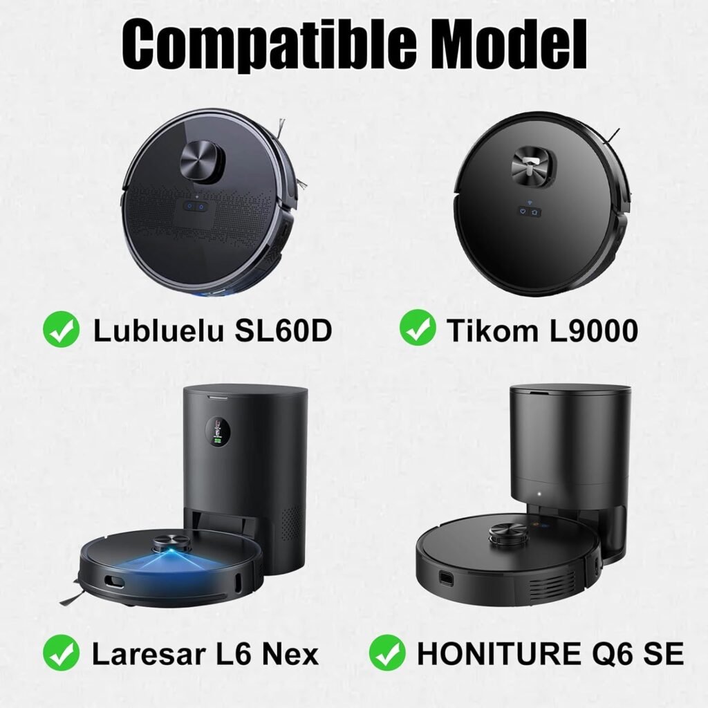 Moupaa 14 Pcs Accessories Kit for Lubluelu SL60D SG60 SL61, for Tikom L9000, for Laresar L6 Nex, for HONITURE Q6 SE Robot Vacuum Parts