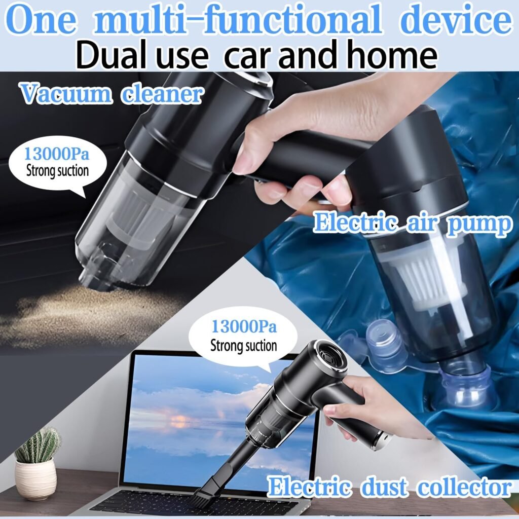 Stea Handheld Vacuum Cleaner,13000Pa, Handheld Vacuum Cordless, USB Rechargeable Portable Lightweight Mini,Car Vacuum Cleaner, Cleaning for Pet Hair, Car, Home, Office, Kitchen (Black), HVC01