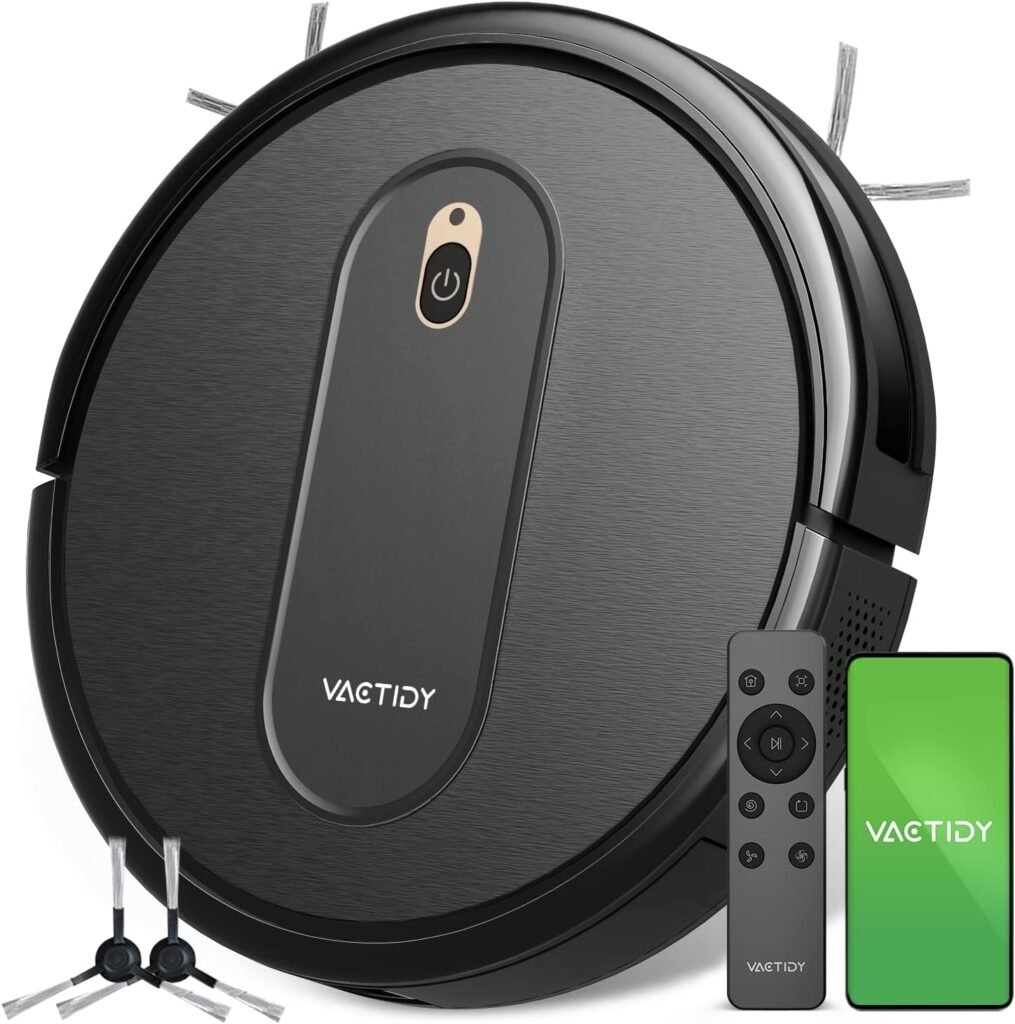 Vactidy Nimble T6 Robot Vacuum Cleaner, Strong Suction, Automatic Self-Charging Robotic Vacuums, WiFi/Alexa/App Remote Control Robot hoover, Quiet Super-Thin, for Pet Hair, Carpet, Hard Floor
