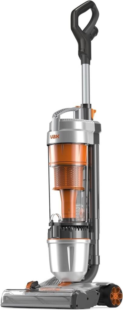 Vax Air Stretch Upright Vacuum Cleaner; Over 17m Reach; High performance, Multi-cyclonic, with No Loss of Suction; Lightweight - U85-AS-Be, Silver and Orange, 820W           [Energy Class A]