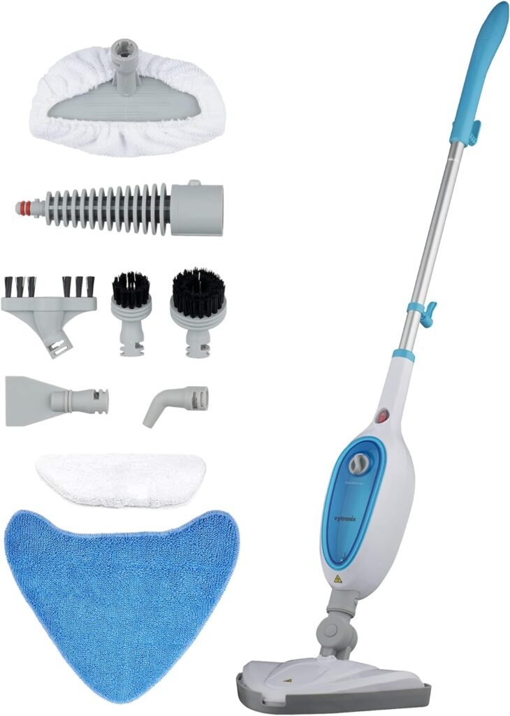Vytronix USM13 10-in-1 Multifunction Upright Steam Cleaner Mop | Kills 99.9% of Bacteria | Steamer For Cleaning Hard Floors, Carpets, Bathroom, Kitchen, Windows, Garments  Upholstery | 6m Power Cord